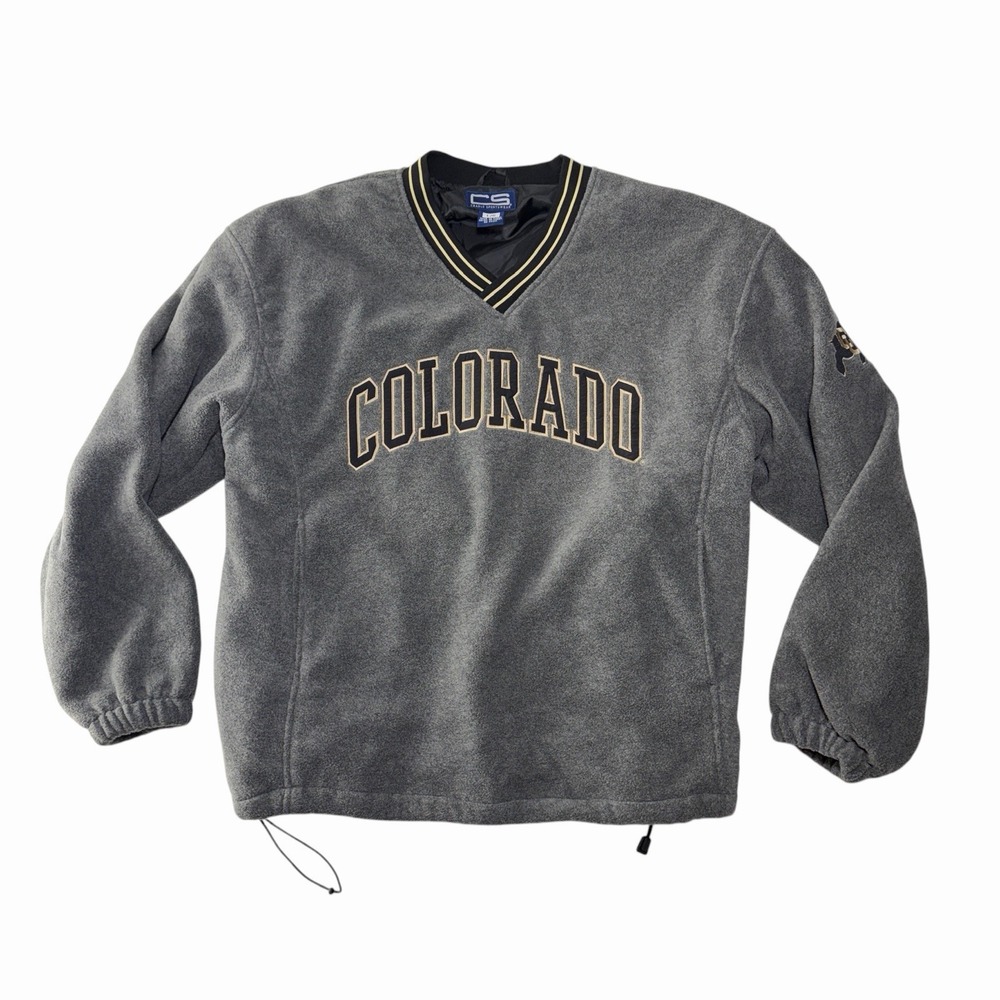 Colorado Buffaloes Crable Sportswear Fleece Pullover Jacket Gray Mens Large CU